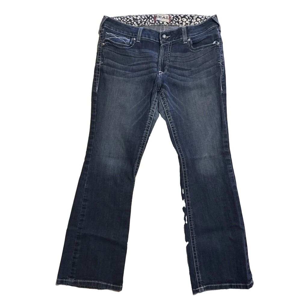 Aririat Real Denim Women’s 34R Mid Rise Straight Leg Jeans Dark Wash Western Fit